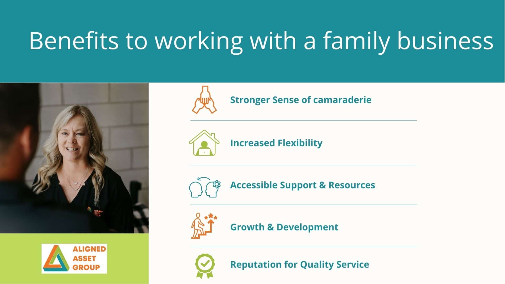 List of 5 benefits to working for a family business